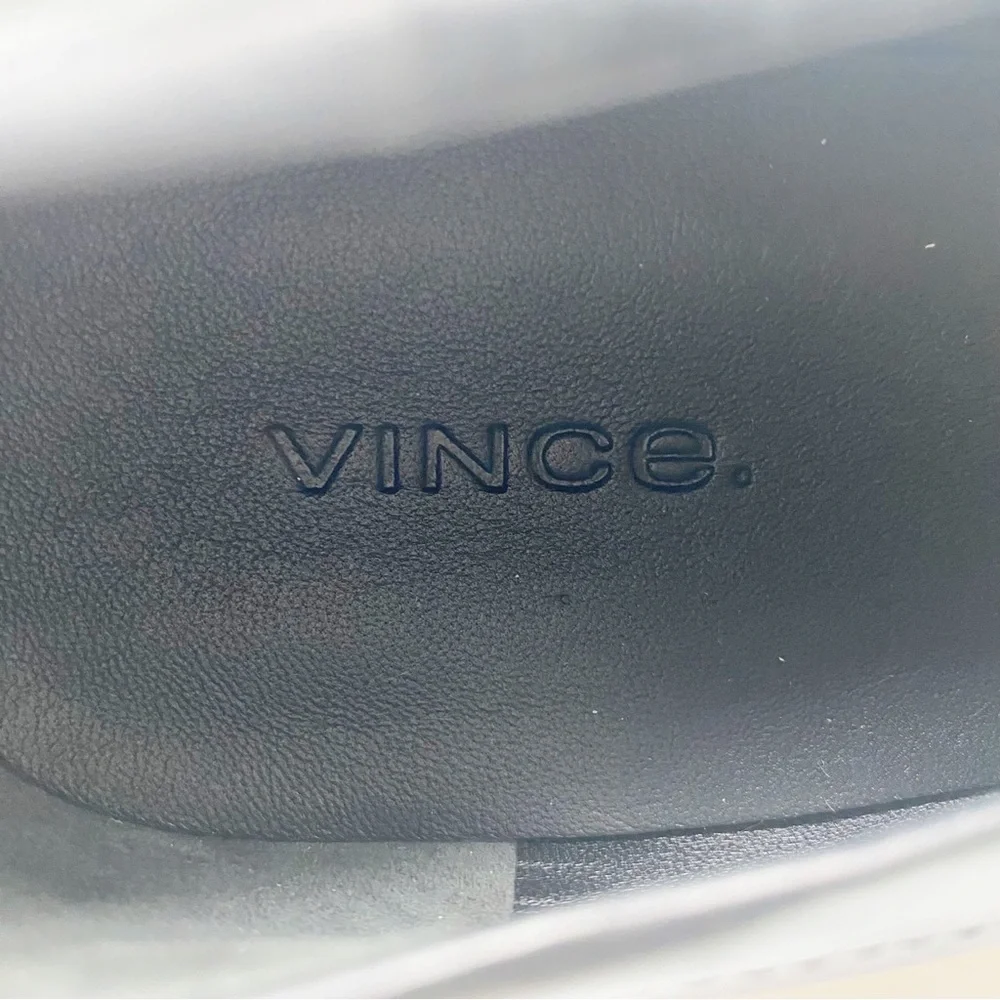Vince Zeta Platform Shoes Leather Platform Loafers Shoes Black 10M - Picture 7 of 10
